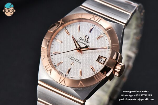 Constellation VSF 38MM RG/SS White Textured Dial RG/SS Bracelet A8500