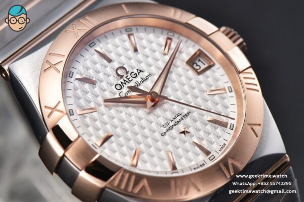 Constellation VSF 38MM RG/SS White Textured Dial RG/SS Bracelet A8500 - Image 6