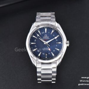 Aqua Terra 150M 41.5mm GMT VSF Blue Textured Dial SS Bracelet A8605