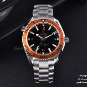 Planet Ocean 600m 42mm VSF Black Dial Orange Bezel SS Bracelet A8500