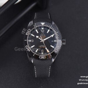 Planet Ocean 600m Deep Black Real Ceramic 45.5mm VSF Black Dial Black Rubber Strap A8906