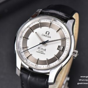 De Ville Hour Vision VSF 41MM White/Silver Dial Black Croco Strap A8500