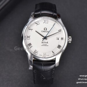 De Ville Hour Vision VSF 41mm White Dial Black Croco Strap A8500