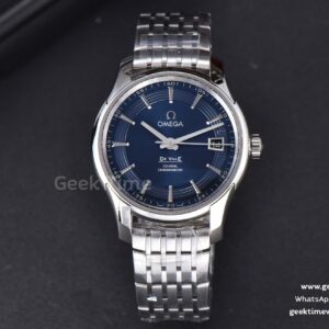 De Ville Hour Vision VSF 41mm Blue/Silver Dial Stick Marker SS Bracelet A8500