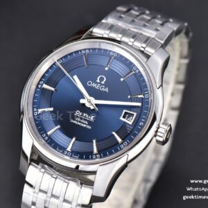 De Ville Hour Vision VSF 41MM Blue/Silver Dial Stick Marker SS Bracelet A8500