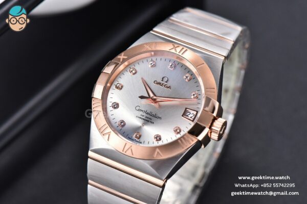 Constellation 38mm SS/RG VSF Silver Dial Diamonds Markers on SS/RG Bracelet A8500 Super Clone