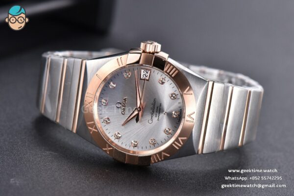 Constellation 38mm SS/RG VSF Silver Dial Diamonds Markers on SS/RG Bracelet A8500 Super Clone - Image 10