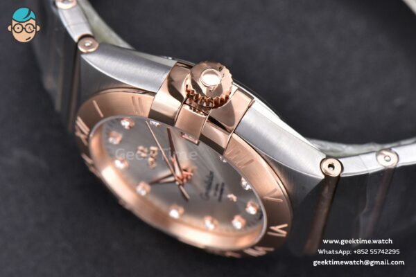 Constellation 38mm SS/RG VSF Silver Dial Diamonds Markers on SS/RG Bracelet A8500 Super Clone - Image 11