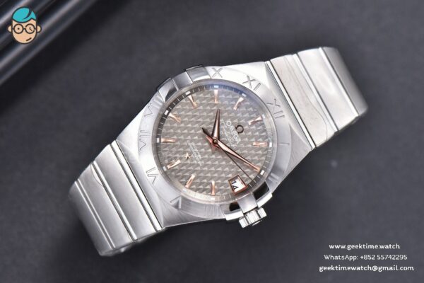 Constellation 38mm SS/RG VSF Gray Textured Dial on SS Bracelet A8500 Super Clone - Image 3