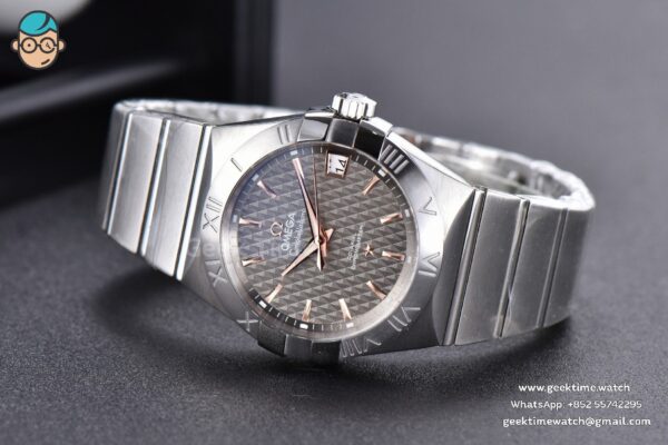 Constellation 38mm SS/RG VSF Gray Textured Dial on SS Bracelet A8500 Super Clone - Image 10