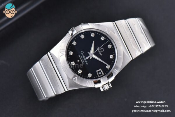Constellation 38mm SS VSF Black Dial Diamond Markers on SS Bracelet A8500 Super Clone - Image 3