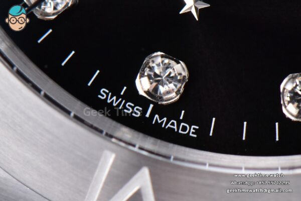 Constellation 38mm SS VSF Black Dial Diamond Markers on SS Bracelet A8500 Super Clone - Image 6