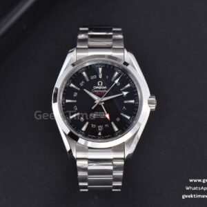 Aqua Terra 150M 41.5mm GMT VSF Black Textured Dial SS Bracelet A8605