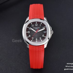 Aquanaut 5167 40mm ZF Singapore Gray Dial Red Hand Red Rubber Strap A324