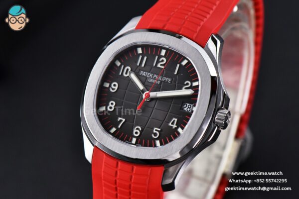 Aquanaut 5167 40mm ZF Singapore Gray Dial Red Hand Red Rubber Strap A324