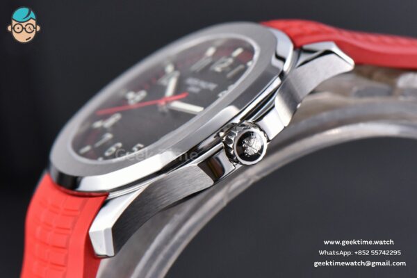 Aquanaut 5167 40mm ZF Singapore Gray Dial Red Hand Red Rubber Strap A324 - Image 8