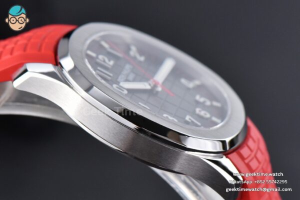 Aquanaut 5167 40mm ZF Singapore Gray Dial Red Hand Red Rubber Strap A324 - Image 9