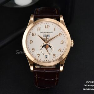 Annual Calendar 5396 Moonphase 38.5mm ZF RG White Digital Dial Brown Leather Strap MY9015