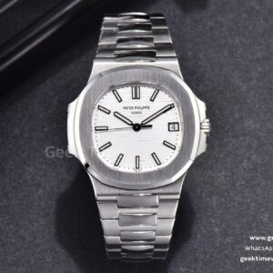 Nautilus 5711 40mm 3KF esfera blanca brazalete SS A324 V3