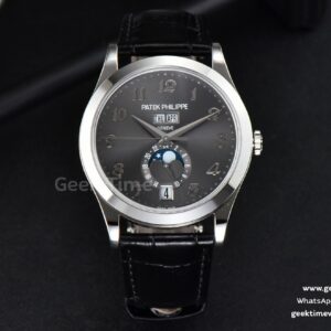 Complications 5396 38.5mm ZF Gray Dial Moonphase Stick Markers Black Leather Strap MY9015