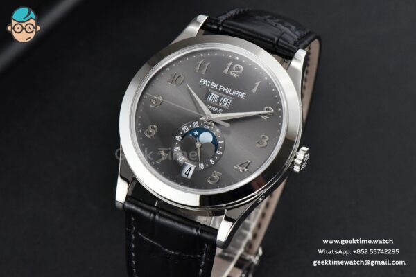 Complications 5396 38.5mm ZF Gray Dial Moonphase Stick Markers Black Leather Strap MY9015