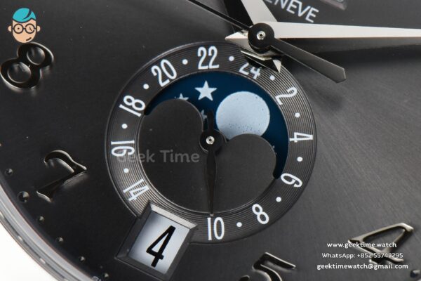 Complications 5396 38.5mm ZF Gray Dial Moonphase Stick Markers Black Leather Strap MY9015 - Image 5