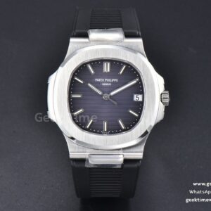 Nautilus 5711 PPF 40mm esfera gris correa de caucho negra A324SC V5