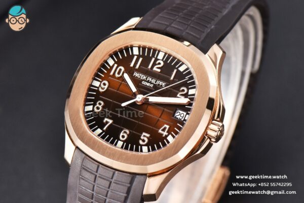 Aquanaut 5167R 40mm 3KF Black Dial Brown Rubber Strap A324