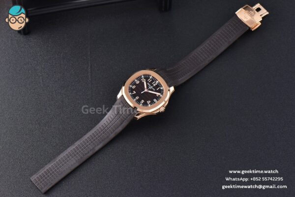 Aquanaut 5167R 40mm 3KF Black Dial Brown Rubber Strap A324 - Image 9