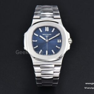 Nautilus 5711 40th Anniversary 40mm PPF esfera azul texturizada índices de diamantes brazalete SS 324CS