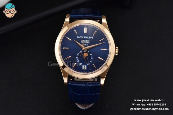 Annual Calendar 5396 Moonphase 38.5mm ZF RG Blue Stick Dial Blue Leather Strap MY9015 - Image 2