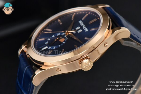 Annual Calendar 5396 Moonphase 38.5mm ZF RG Blue Stick Dial Blue Leather Strap MY9015 - Image 8