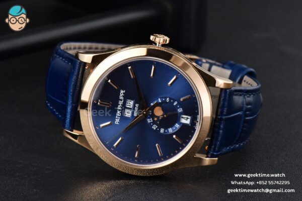 Annual Calendar 5396 Moonphase 38.5mm ZF RG Blue Stick Dial Blue Leather Strap MY9015 - Image 10