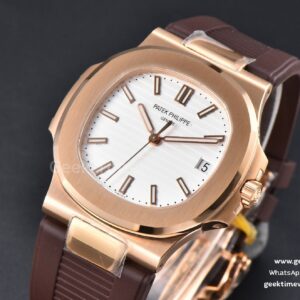 Nautilus 5711R RG PPF 40MM White Dial Brown Rubber Strap A324SC V5