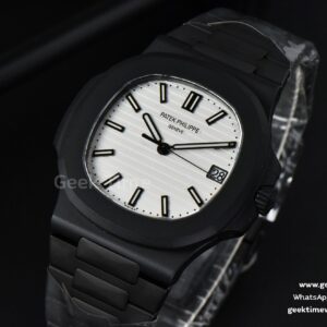 Nautilus 5711 PVD All Black PPF 40MM White Textured Dial PVD Bracelet 324CS V4