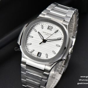Nautilus 7118 Ladies 3KF 35MM White Dial SS Bracelet A324