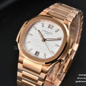 Nautilus 7118 Ladies 3KF 35MM RG White Dial RG Bracelet 324CS