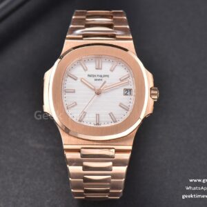 Nautilus 5711/1R PPF esfera blanca texturizada con brazalete RG 324CS V5
