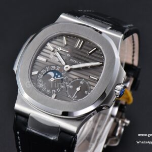 Nautilus 5712 41mm PPF SS Gray Dial Black Leather Strap A240 Super Clone V2