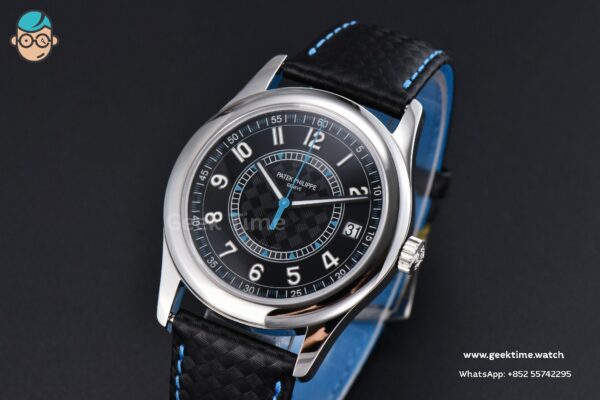 Calatrava 6007G 40mm ZF Black Dial Blue Hand Nylon Strap 9015
