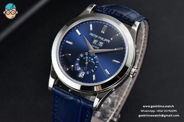 Complications 5396 38.5mm ZF Blue Dial Moonphase Stick Markers Black Leather Strap MY9015