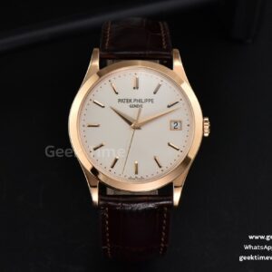 Calatrava 5296R 38mm ZF RG Beige Dial Brown Leather Strap 9015