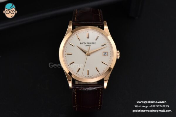 Calatrava 5296R 38mm ZF RG Beige Dial Brown Leather Strap 9015 - Image 2