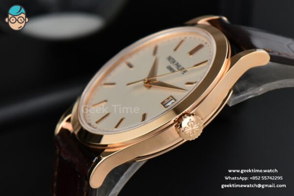 Calatrava 5296R 38mm ZF RG Beige Dial Brown Leather Strap 9015 - Image 6