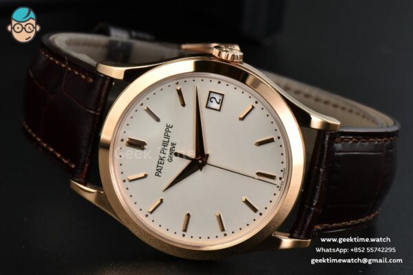 Calatrava 5296R 38mm ZF RG Beige Dial Brown Leather Strap 9015 - Image 8