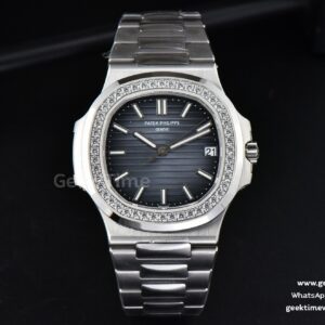 Nautilus 5711 3KF 40mm Diamond Bezel Blue Dial SS Bracelet A324SC