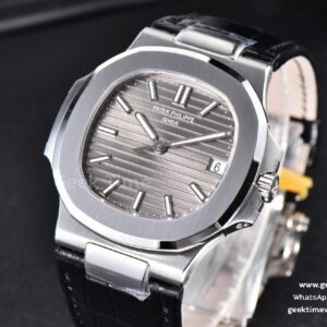 Nautilus 5711 40MM 3KF Gray Dial Black Leather Strap A324 V3
