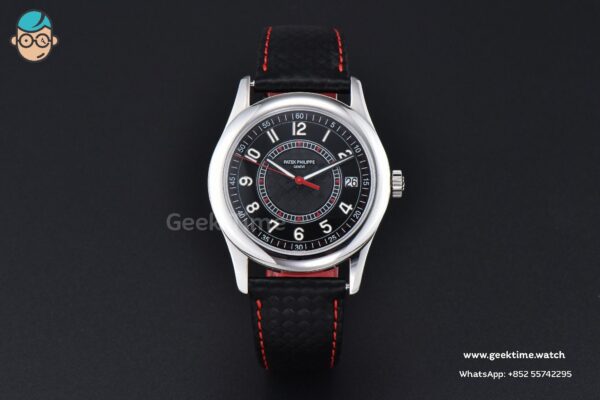 Calatrava 6007G 40mm ZF Black Dial Red Hand Nylon Strap 9015 - Image 2