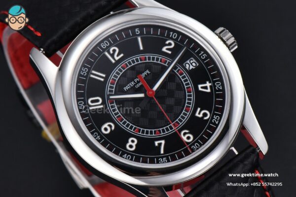 Calatrava 6007G 40mm ZF Black Dial Red Hand Nylon Strap 9015 - Image 10