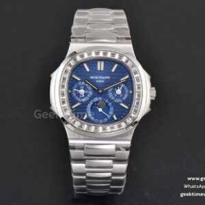 Nautilus 5740 40mm TWF esfera azul con diamantes brazalete SS A240